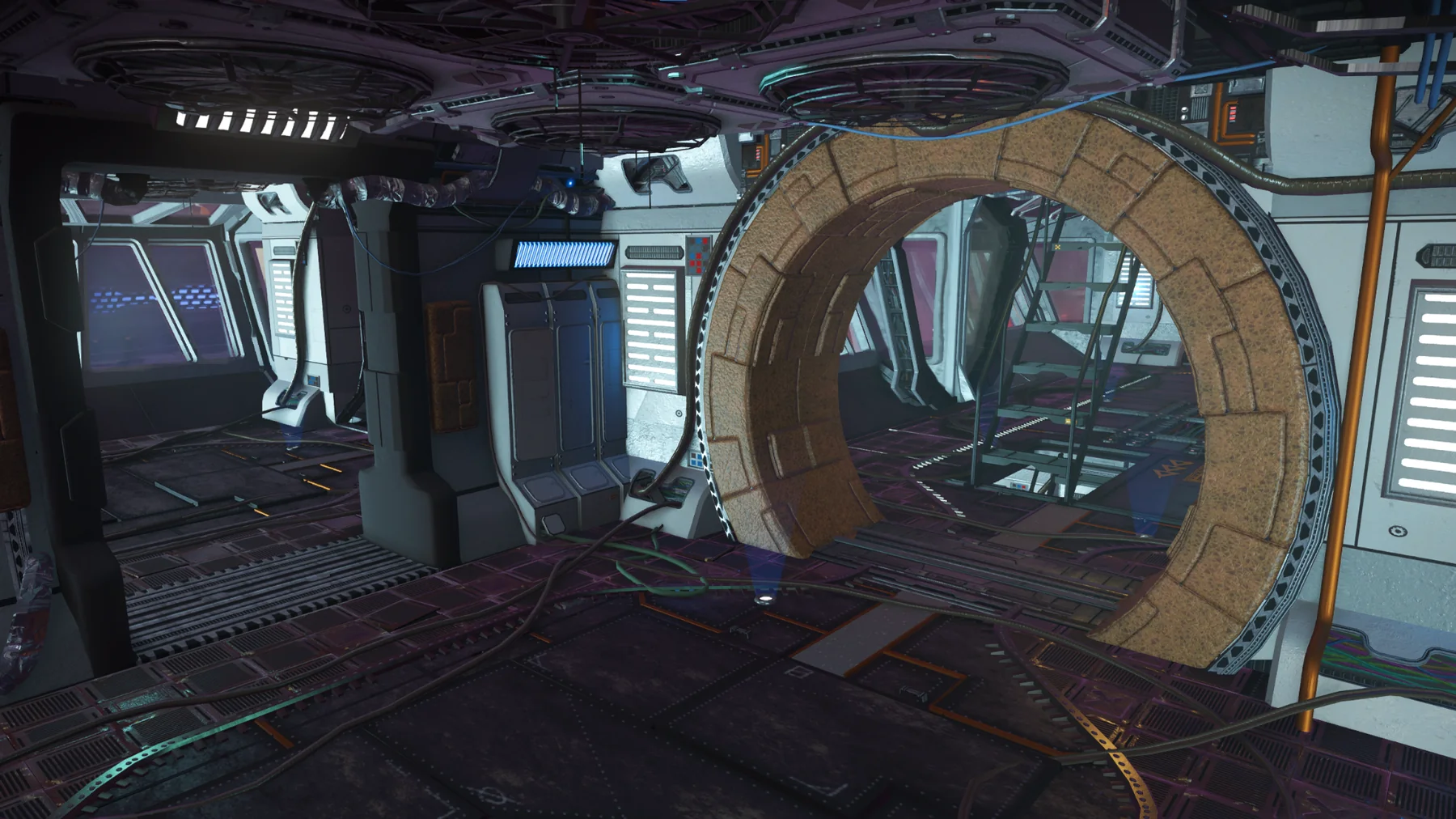 Interior construction with exposed conduits