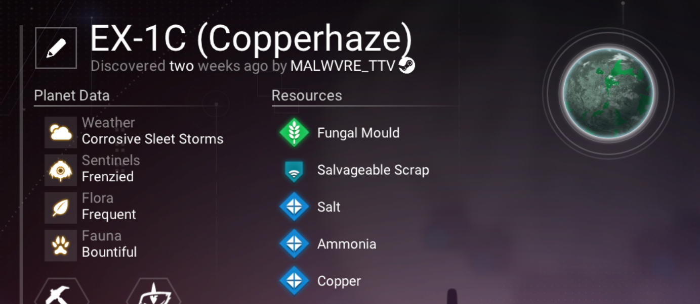 Copperhaze planetary discovery scanner record