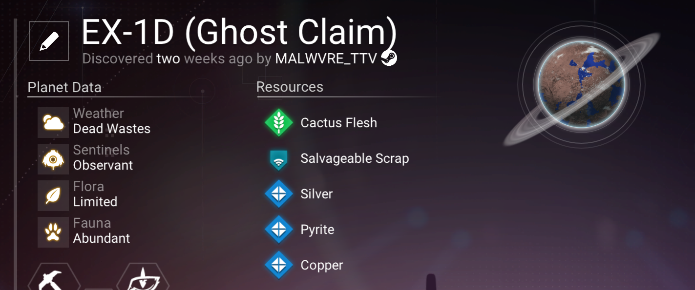 Ghost Claim planetary discovery scanner record