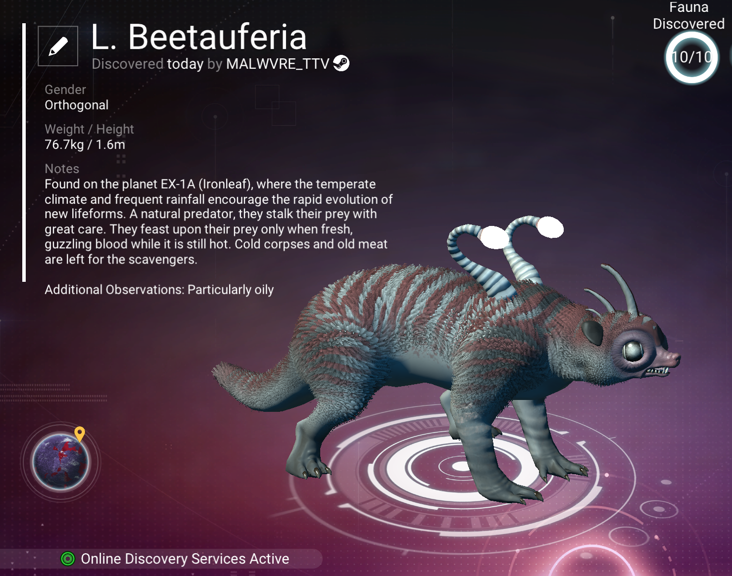 Striped Lantern scanner registry record preserving the designation L. Beetauferia