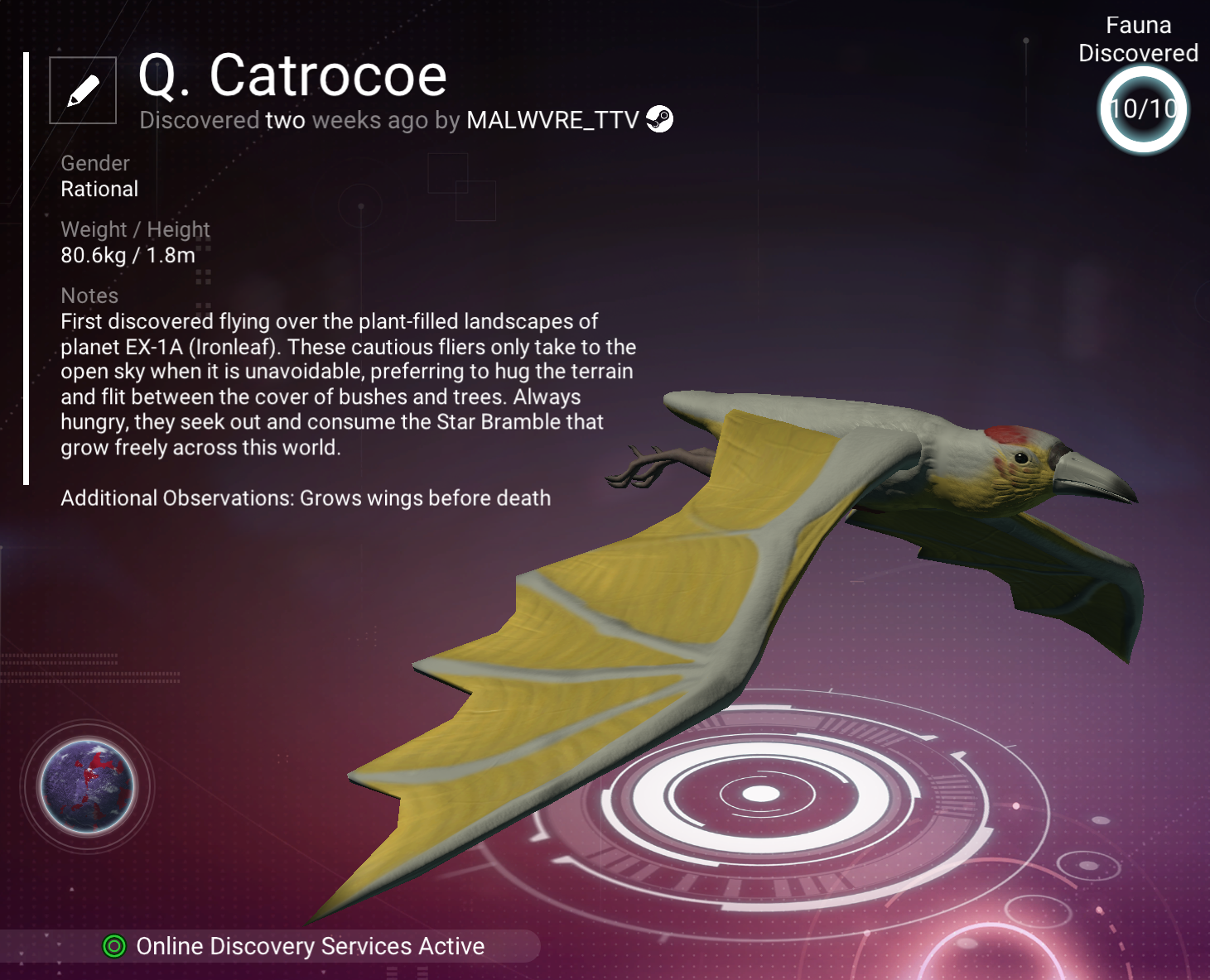 Q. Catrocoe scanner registry record preserving the original reconnaissance discovery