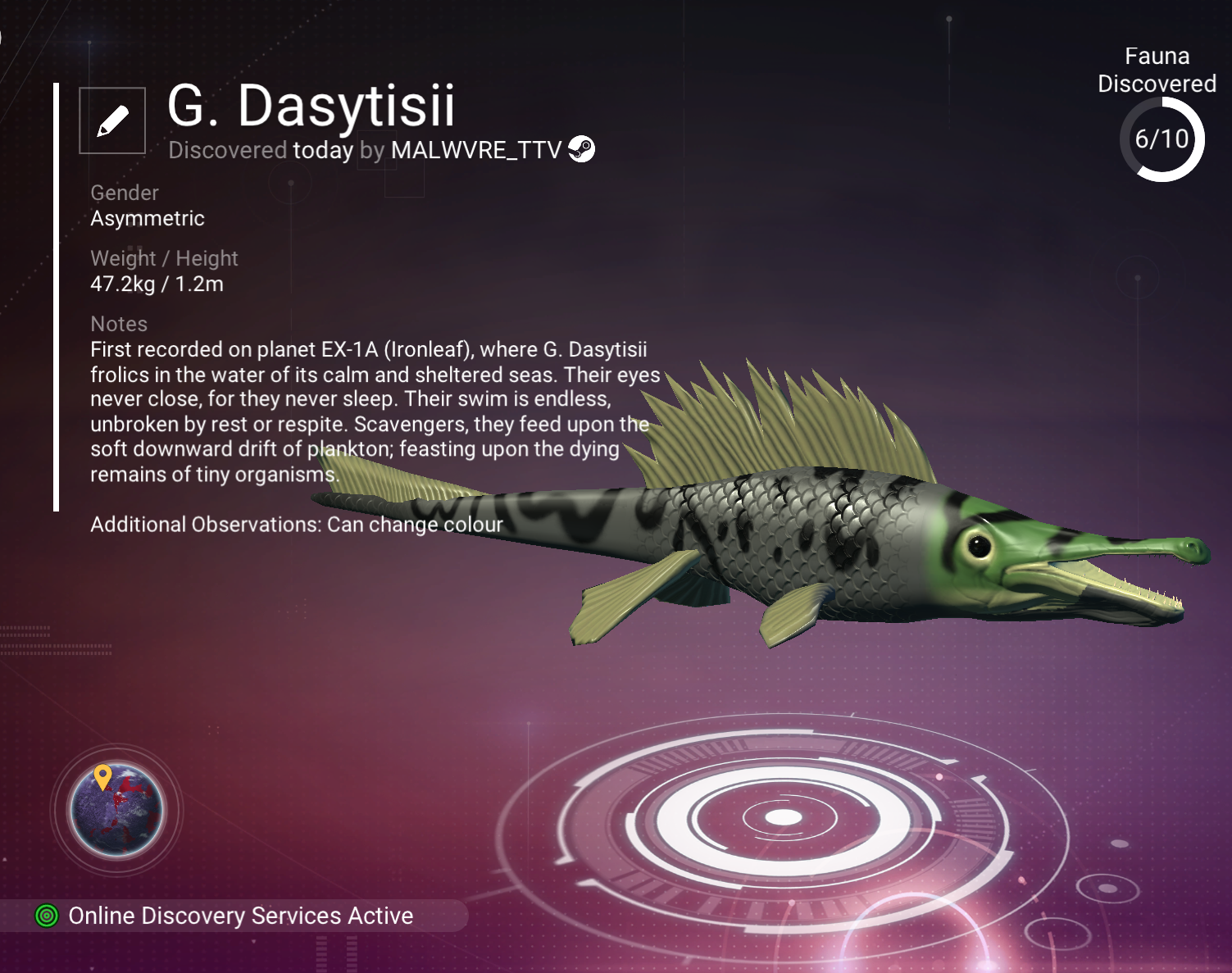 G. Dasytisii scanner registry record
