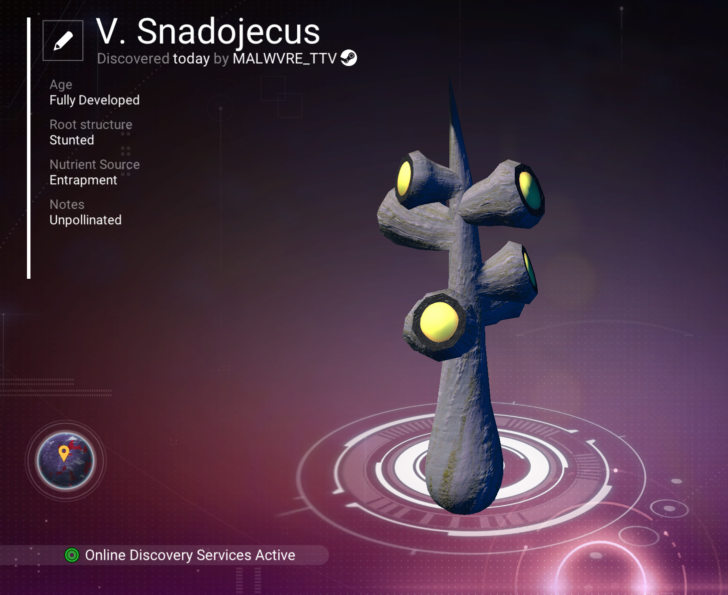 V. Snadojecus scanner registry record