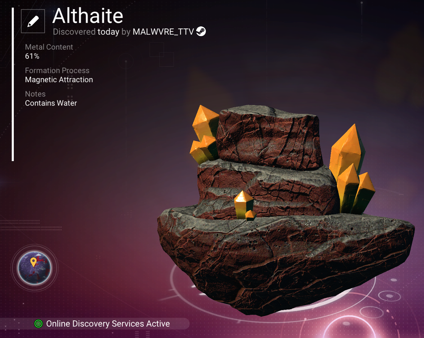 Althaite scanner registry record