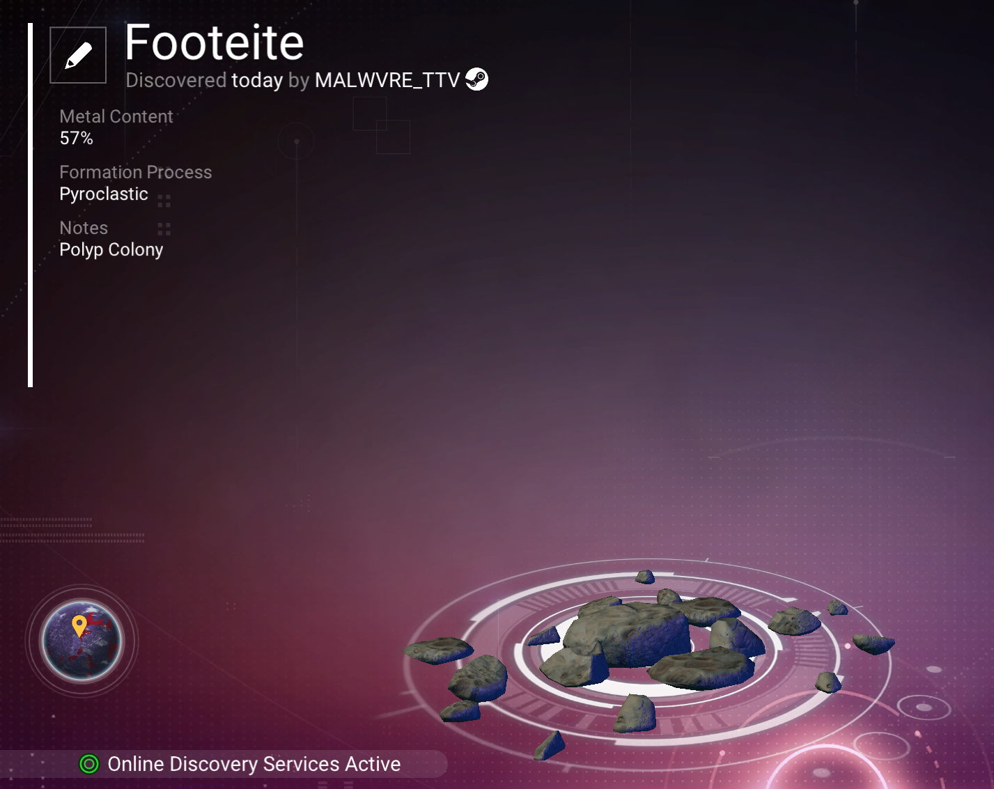 Footeite scanner registry record
