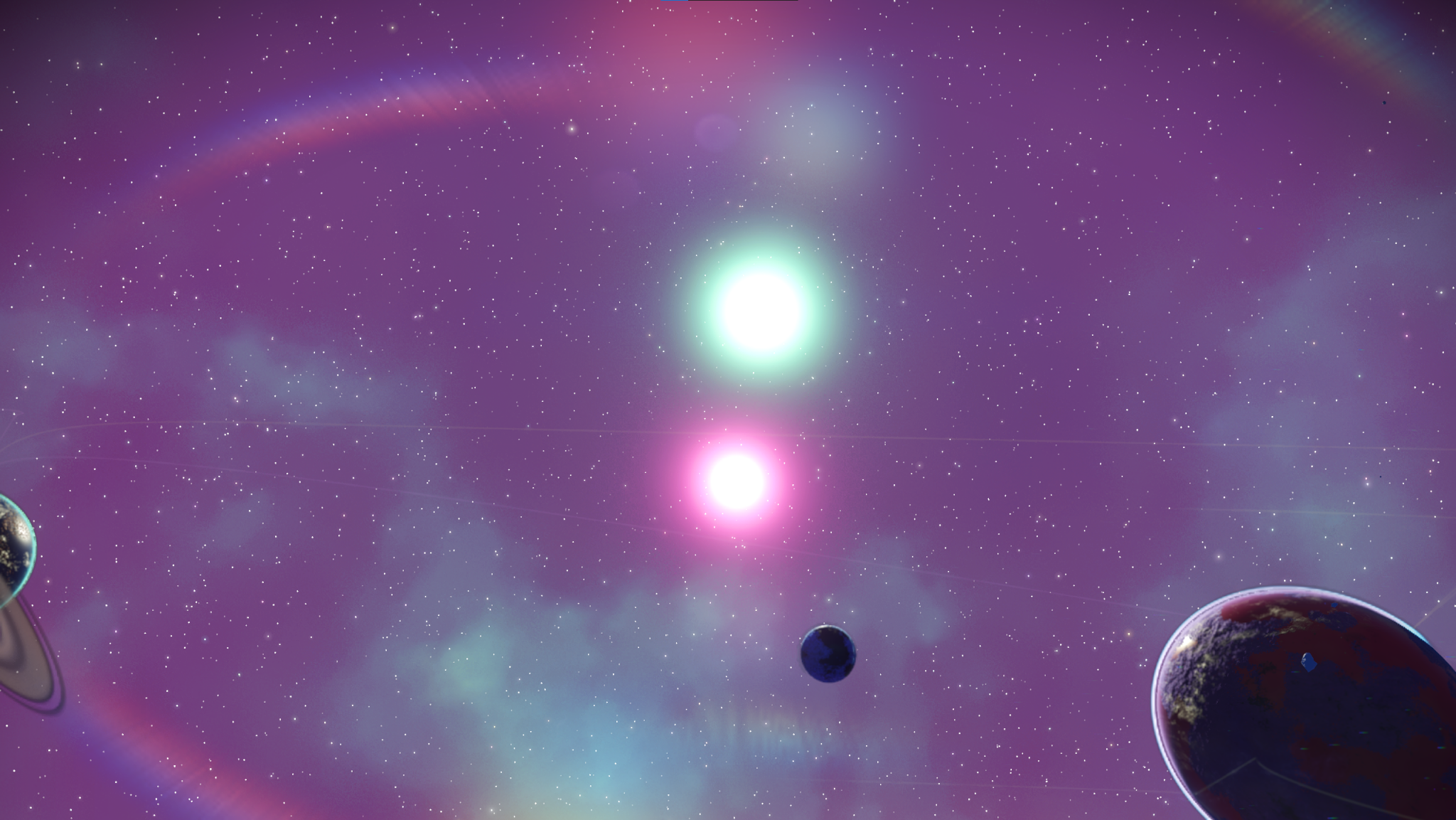 Two visually distinct stellar bodies observed from within Prospect Reach