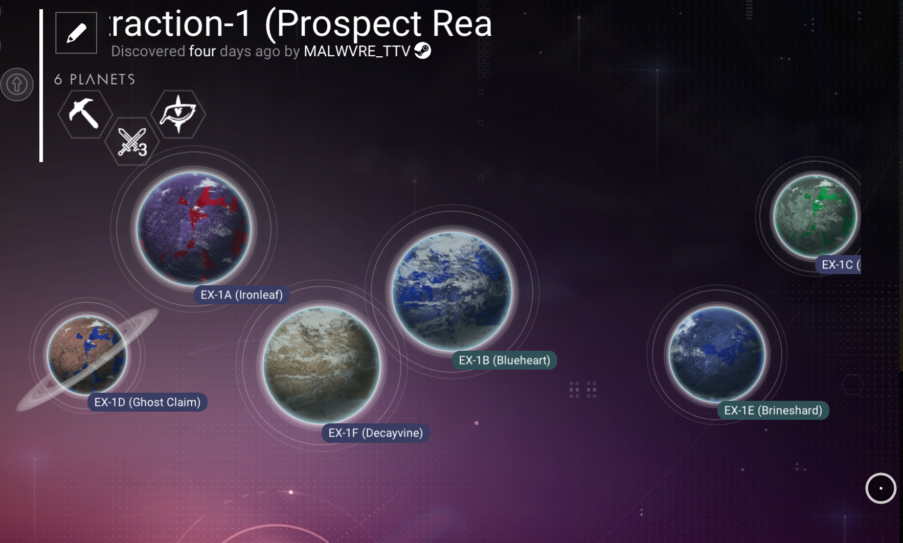 Original Prospect Reach system discovery record